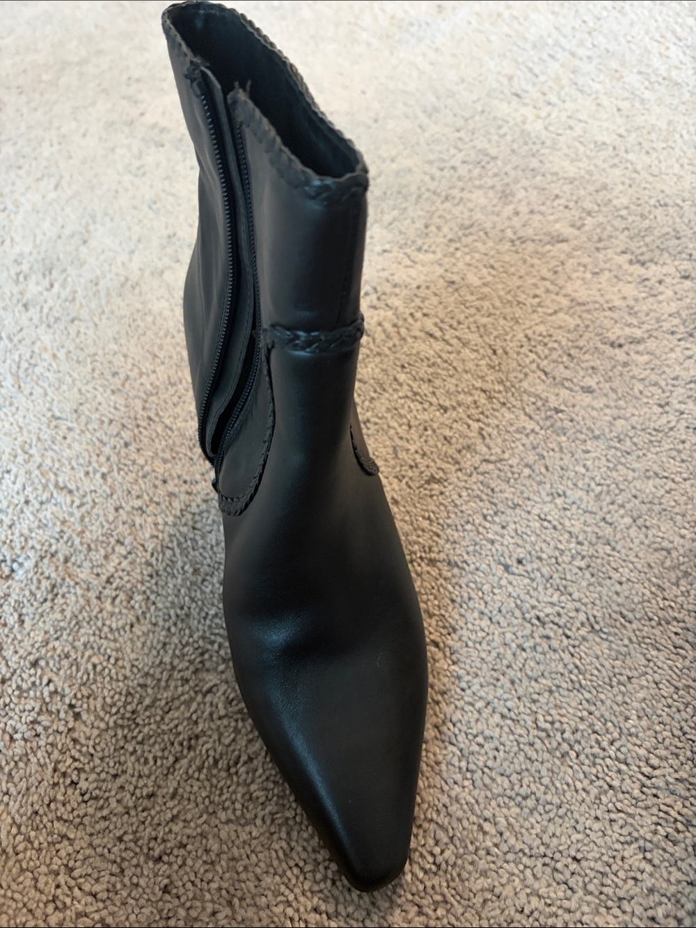 Express Black Faux Leather Heeled Ankle Boots